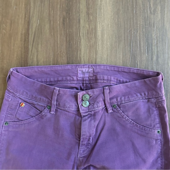 Y2K Hudson Denim Purple Button Pocket Straight Skinny Jean - Picture 4 of 15